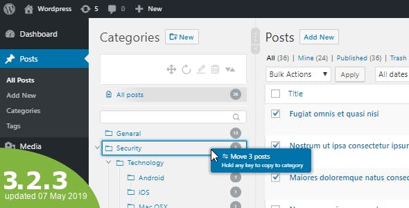 WordPress Real Category Management - 分类自定义树形菜单