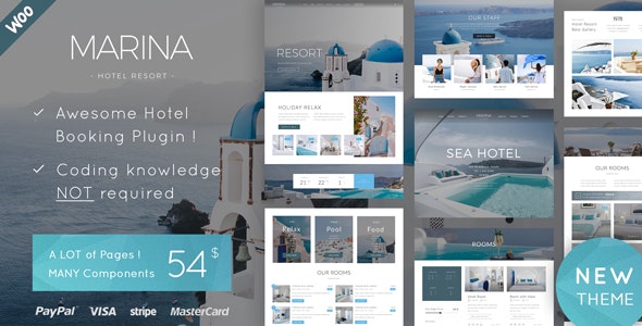 Marina - 酒店度假村民宿网站模板WordPress主题