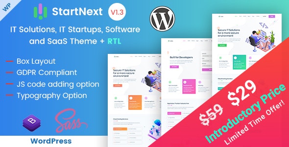 StartNext - IT Startups WordPress Theme