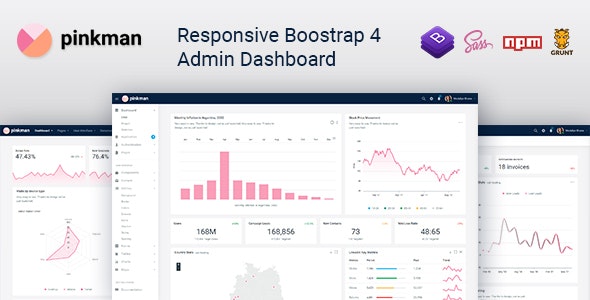 Pinkman - Bootstrap 4管理仪表板模板UI工具包