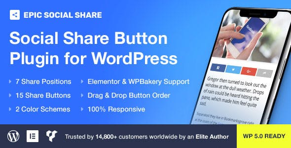 Epic Social Share Button for WordPress 史诗社交分享按钮