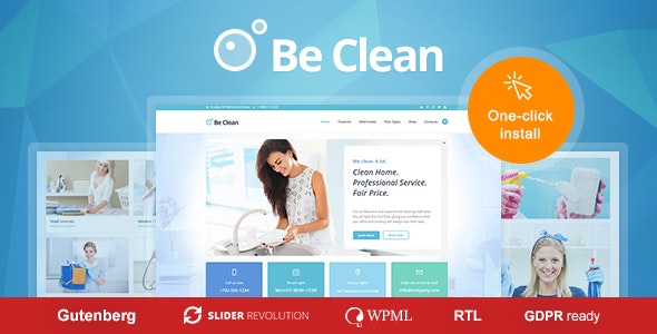 Be Clean - 清洁公司家政WordPress主题
