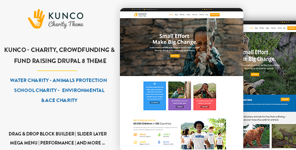  Kunco - Charity Crowdfunding Drupal 8.7 Theme