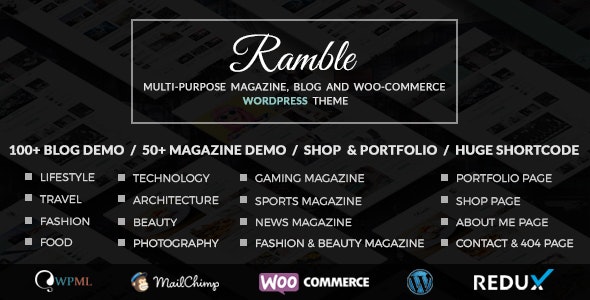 Ramble - 多用途博客杂志WordPress主题