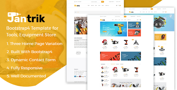 Jantrik - 工具设备商店电子商务HTML模板