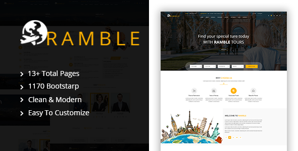 Ramble - 旅游社旅行社HTML模板