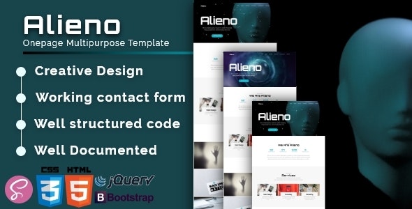 Alieno - 创意单页多用途HTML模板