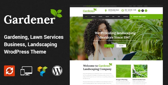  Gardener - lawn garden greening WordPress theme