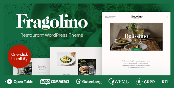  Fragolino - Fine restaurant Western food website template WordPress theme