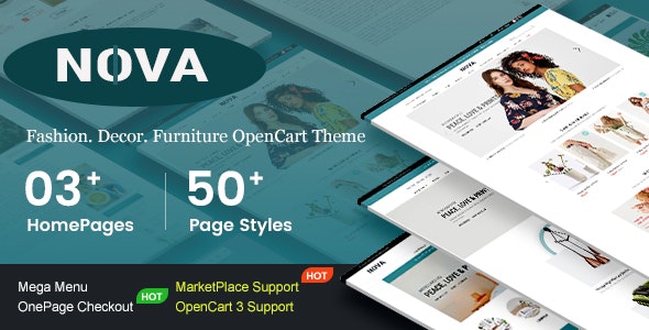 Nova - 响应式时尚家具OpenCart 3主题