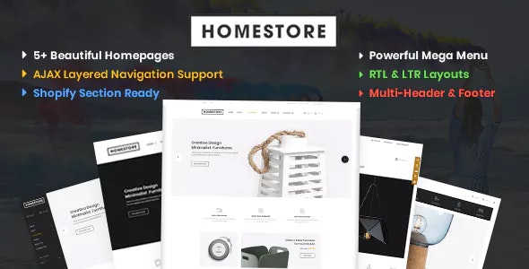 HomeStore - 现代最小多用途Shopify主题