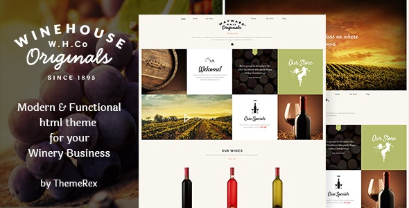Wine House - 葡萄园餐厅网站HTML模板