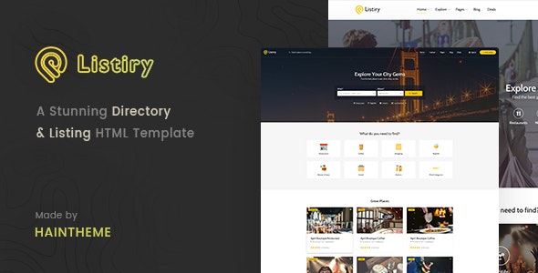 Listiry - 商家目录HTML模板
