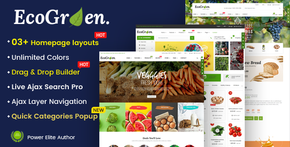 EcoGreen - 多用途有机水果蔬菜Shopify主题