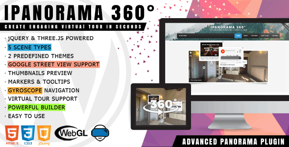 iPanorama 360° - 全景产品展示WordPress插件