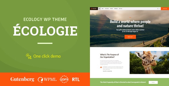 Ecologie - Environmental & Ecology WordPress Theme