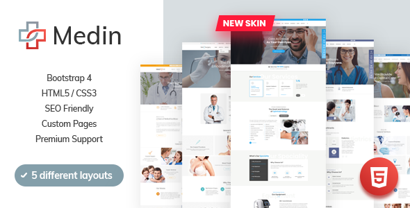 Medin - 医疗健康 HTML T网站模板