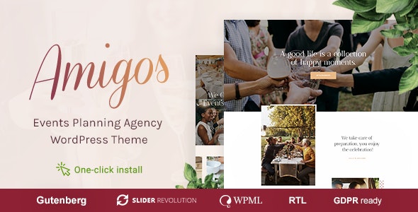  Amigos - WordPress theme of party celebration organization