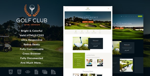 Golf Club - 体育和活动网站模板