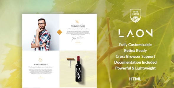 Laon - 酒庄葡萄酒 HTML 网站模板