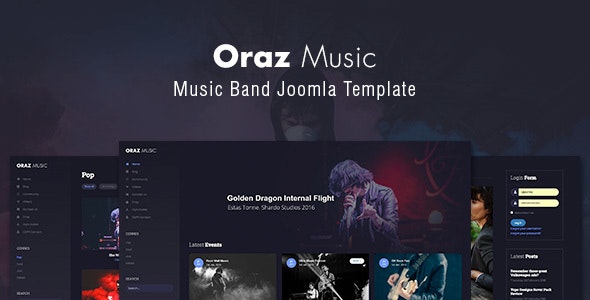 Oraz - 音乐乐队Joomla模板