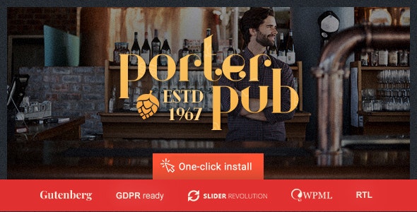 Porter Pub - 餐厅和酒吧WordPress主题