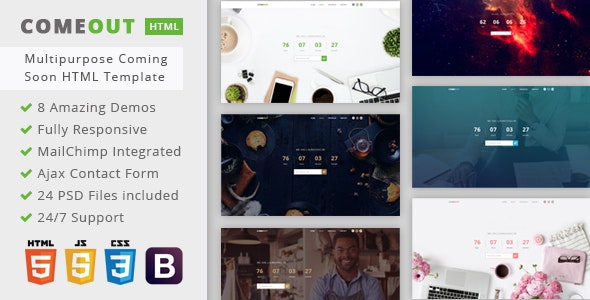 ComeOut - 多用途即将推出倒计时HTML模板