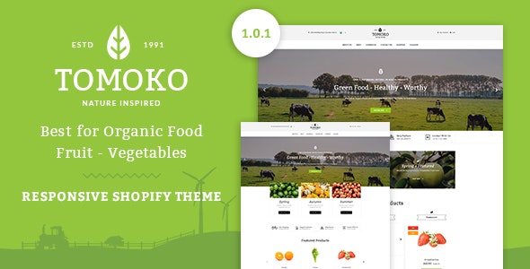 Tomoko - 有机食品/水果/蔬菜Shopify主题
