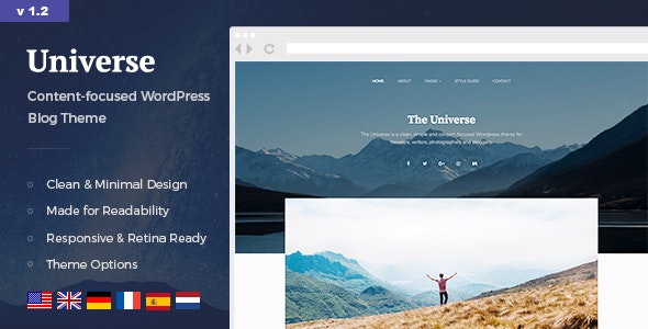 Universe - 简约轻型博客WordPress模板