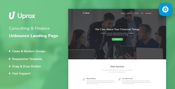 Uprox - 财务咨询Unbounce着陆页模板
