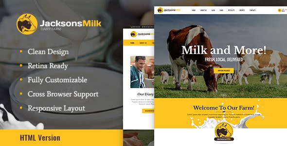 Dairy Farm & Eco Products 生态农场HTML模板