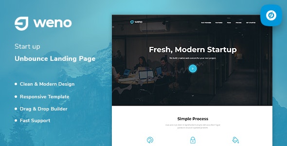 Weno - 项目启动Unbounce着陆页模板