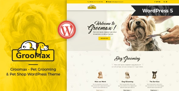 Groomax - 宠物美容商店WordPress主题