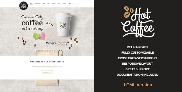 Hot Coffee - 咖啡厅餐厅HTML模板
