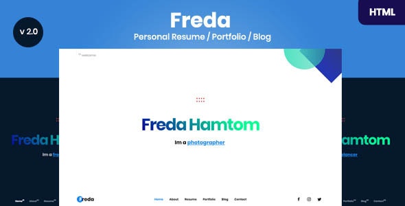 Freda - 简历作品集博客HTML模板