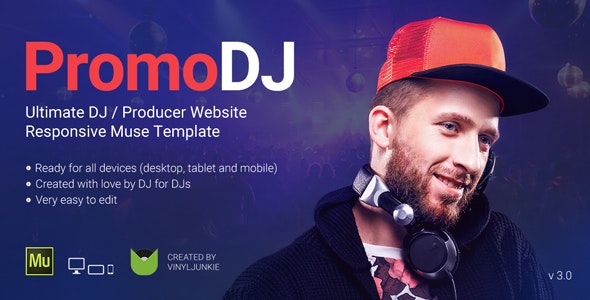 PromoDJ - DJ /制片人/音乐家网站Muse模板
