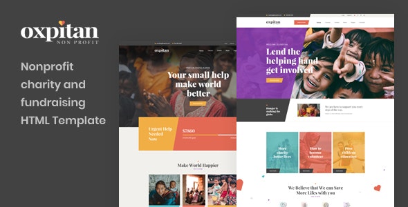 Oxpitan - 非营利慈善和筹款HTML5模板