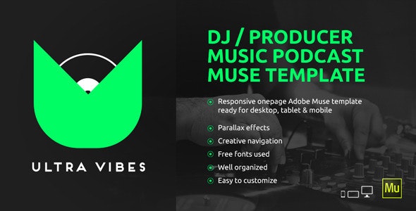Ultra Vibes - DJ /制作人播客Muse模板