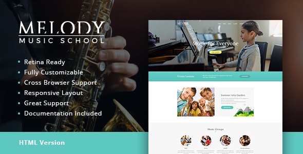Melody - 音乐学校HTML模板