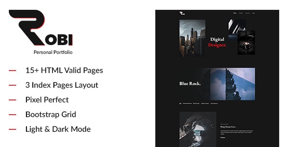 Robi - 创意个人作品展示HTML5模板