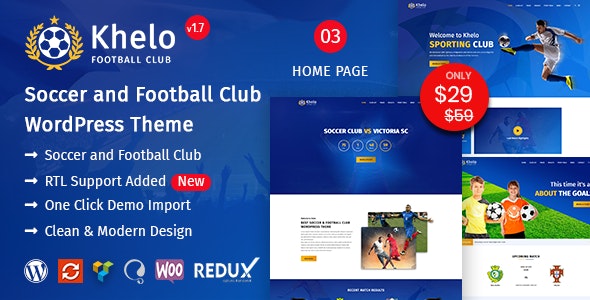  Khelo - WordPress template for football sports website