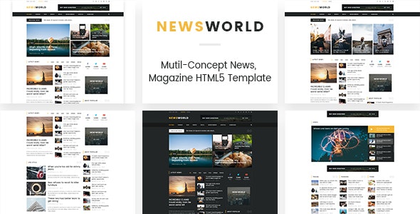 Newsworld - 多功能概念杂志HTML5模板