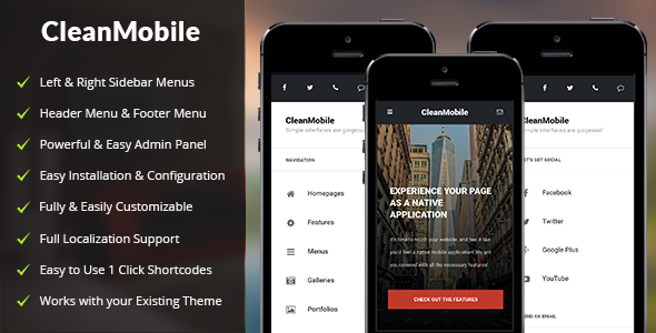  Clean Mobile - Mobile WordPress template