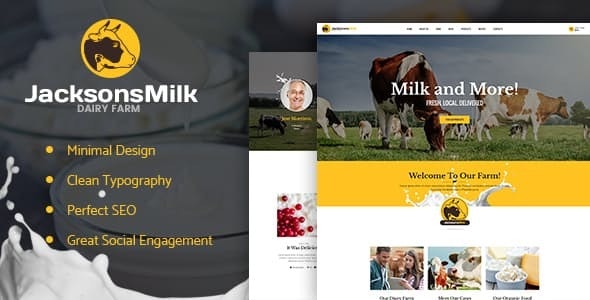 Dairy Farm & Eco Milk Products 农场生态奶制品WordPress主题