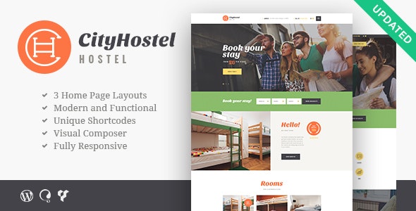 City Hostel - 旅馆旅游酒店预订WordPress主题