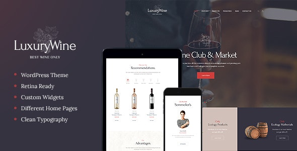 Luxury Wine - 酒类商店葡萄园WordPress主题