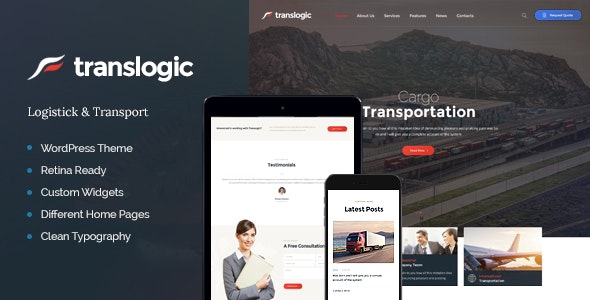 Translogic - Logistics & Shipment Transportation WordPress Theme