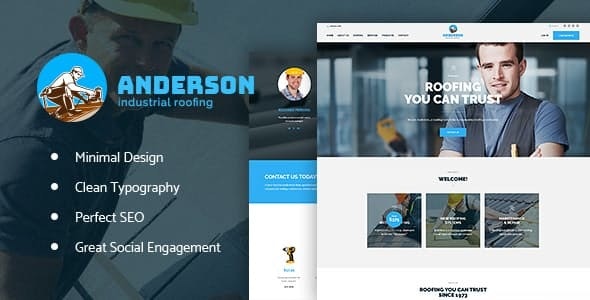 Anderson - Industrial Roofing Services Construction WordPress Theme