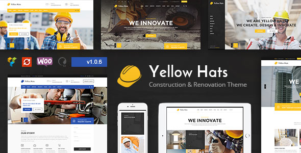 Yellow Hats - 建筑装饰装修设计网站WordPress汉化主题