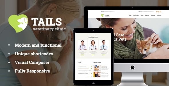 Tails - Veterinary Clinic, Pet Care & Animal WordPress Theme + Shop